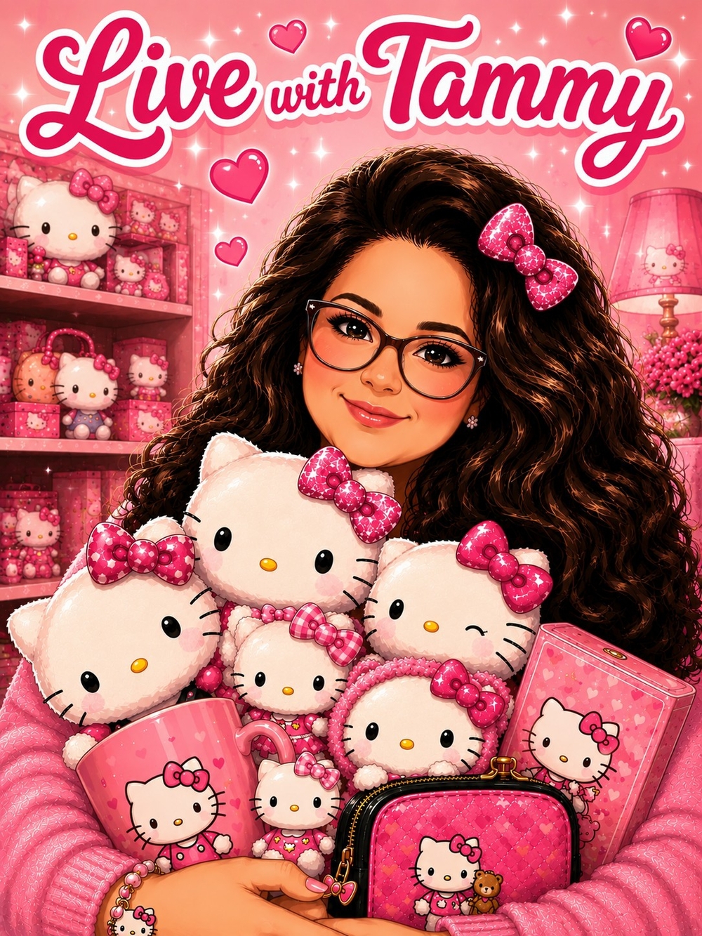 Live with Tammy Hello Kitty Plush & Accessories - Pink